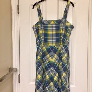 LL Bean Signature Plaid Midi Fit and Flare Dress